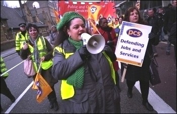 PCS demonstration through central London during two day strike, photo Paul Mattsson