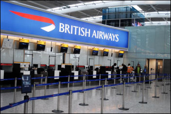 British Airways check-in during cabin crew strike, photo Jules Mattsson