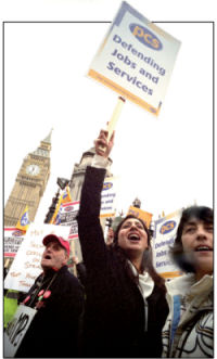 Civil Servants on strike in March 2010, photo by Paul Mattsson