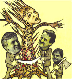 A cuts coalition government - cartoon by Suz A cuts coalition government - cartoon by Suz