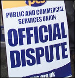PCS strike placard PCS strike placard