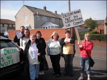 A housing protest on the Seven Stars estate in Wrekenton, Gateshead, photo Elaine Brunskill