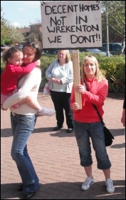 A housing protest on the Seven Stars estate in Wrekenton, Gateshead, photo Elaine Brunskill