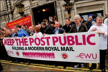 The CWU protest February 2009 against Post Office privatisation, photo Paul Mattsson