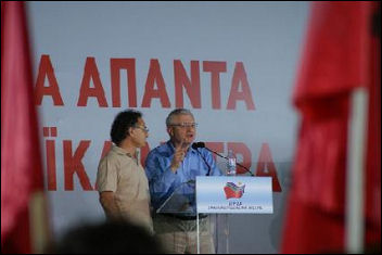 Joe Higgins, the Irish Socialist Party's MEP, speaking at central SYRIZA rally in Athens, Greece Joe Higgins, the Irish Socialist Party's MEP, speaking at central SYRIZA rally in Athens, Greece