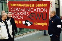 London Postal Workers on the recent one day London weighting strike, photo by Molly Cooper