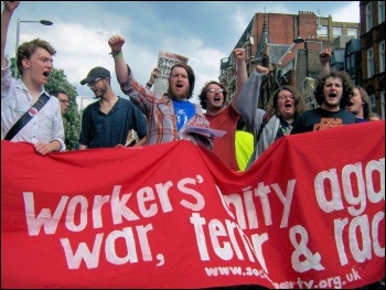 Youth Fight for jobs demonstrate against war, terror and racism, photo Senan