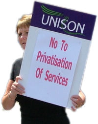 No to privatisation of services. Swansea Unison workers protest against cuts and privatisation in Wales , photo Socialist Party Wales No to privatisation of services. Swansea Unison workers protest against cuts and privatisation in Wales , photo Socialist Party Wales