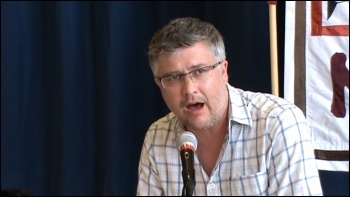 National Shop Stewards Network conference 2010, Terry Kelleher, CPSU Executive, Ireland,explains the need for a fightback in Ireland, photo Socialist Party, photo Suzanne Beishon National Shop Stewards Network conference 2010, Terry Kelleher, CPSU Executive, Ireland,explains the need for a fightback in Ireland, photo Socialist Party, photo Suzanne Beishon