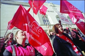 Workers at St Mungo's have taken strike action in defence of victimised rep. Photo: Paul Mattsson Workers at St Mungo's have taken strike action in defence of victimised rep. Photo: Paul Mattsson