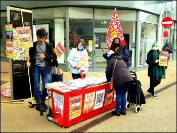 Mansfield Socialist Party campaign stall Mansfield Socialist Party campaign stall