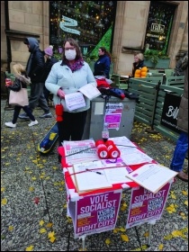 Socialist Party members campaigning at the Nottingham union rally