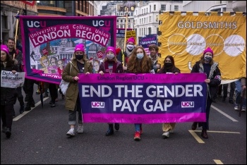 UCU strikers march in London Photo: Paul Mattsson