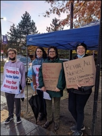 CWI members join striking nurses on their picket line Photo: ISG