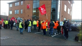 Scunthorpe scaffolders protest 13 December, 2021. Photo: Alisatir Tice