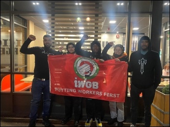 Couriers on strike in Sheffield. Photo: IWGB