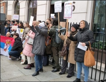 Protesting outside the London HQ of Rio Tinto