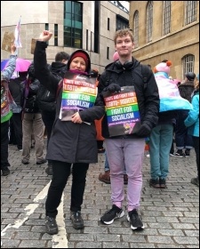 Socialist Party members on the protest
