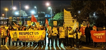 Coventry bin workers on strike, January 2022, photo Dave Nellist