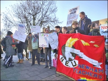 NewVic strikers. Photo: East London Socialist Party NewVic strikers. Photo: East London Socialist Party