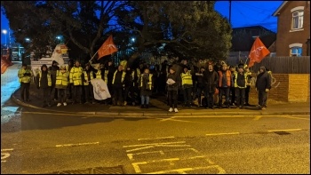 Picket line on the first day of the strike, photo Coventry Socialist Party Picket line on the first day of the strike, photo Coventry Socialist Party