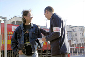 Postal workers on strike in 2007, photo Paul Mattsson