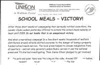 Pot and Pans demonstration in Waltham Forest against cuts tro school meals. Press release