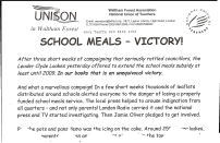 Pot and Pans demonstration in Waltham Forest against cuts tro school meals. Press release