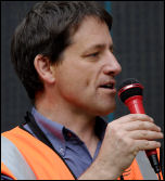 Martin Powell Davies at the Lewisham demonstration against destructive school policies, photo Paul Mattsson