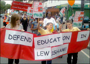 Lewisham demonstration against destructive school policies, photo Paul Mattsson