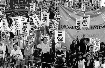 Marching against Thatcher's Poll Tax, photo Dave Sinclair