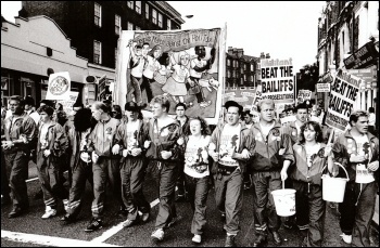 Marching against Thatcher's Poll Tax, photo Dave Sinclair