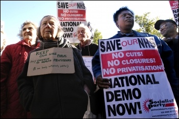 Socialist Party members on NHS demonstration in 2006, photo Paul Mattsson