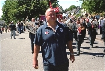 RMT's Bob Crow at the Tolpuddle festival, photo Paul Mattsson