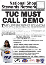 National Shop Stewards Network Lobby the TUC leaflet 