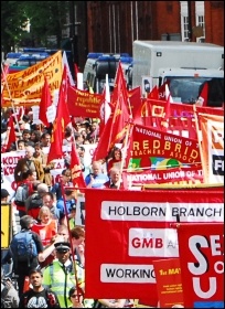 London May Day demonstration 2010, photo Jules Mattsson