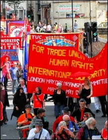 London May Day demonstration, photo Jules Mattsson