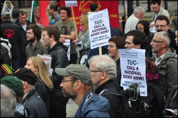 National Shop Stewards Network (NSSN) lobby of TUC conference in Manchester 2010, photo Suleyman Civi