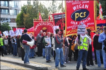 National Shop Stewards Network (NSSN) lobby of TUC conference in Manchester 2010, photo Suleyman Civi