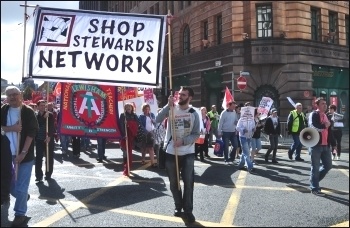 National Shop Stewards Network (NSSN) lobby of TUC conference in Manchester 2010, photo Suleyman Civi National Shop Stewards Network (NSSN) lobby of TUC conference in Manchester 2010, photo Suleyman Civi