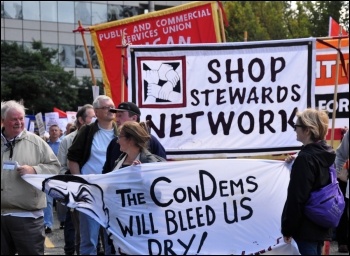 National Shop Stewards Network (NSSN) lobby of TUC conference in Manchester 2010, photo Suleyman Civi