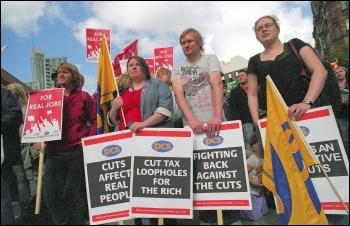 National Shop Stewards Network (NSSN) lobby of TUC conference 2010 , photo Paul Mattsson