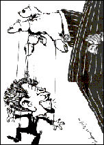 Tony Blair, bosses' puppet. Cartoon by Alan Hardman, photo Alan Hardman Tony Blair, bosses' puppet. Cartoon by Alan Hardman, photo Alan Hardman