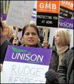 Birmingham Council workers on strike, 24 April 2008, photo by S. O Neill