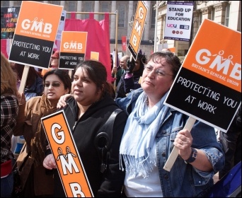 GMB workers on strike, photo S O'Neill