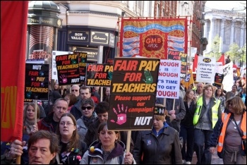 Birmingham council workers strike, April 2008, included Unison, GMB, NUT and PCS workers, photo S O'Neill