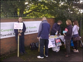 Swansea Socialist Students campaigning against  tuition fees faced opposition from university management, photo Swansea Socialist Students