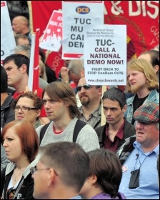 National Shop Stewards Network lobby of TUC, Manchester 2010, photo Suleyman Civi 