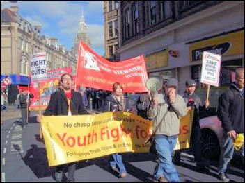 Youth Fight for Jobs on the Newport Demo to save the Passport Office , photo Socialist Party Wales