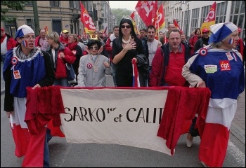 French workers demonstrate in Brussels for the European day of action, 29 September 2010, photo Paul Mattsson